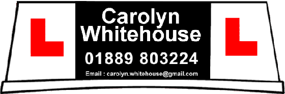 Carolyn Whitehouse, female driving instructor in Rugeley, Cannock & Lichfield areas. Please email carolyn.whitehouse@gmail.com or call 01889 803224 for details